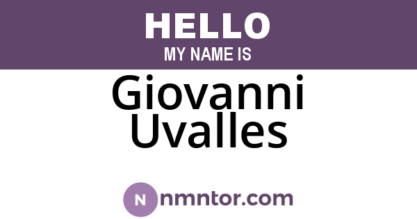Giovanni Uvalles