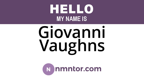 Giovanni Vaughns