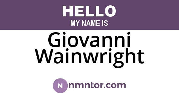 Giovanni Wainwright