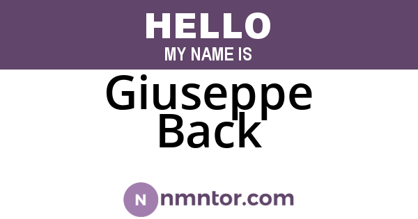 Giuseppe Back
