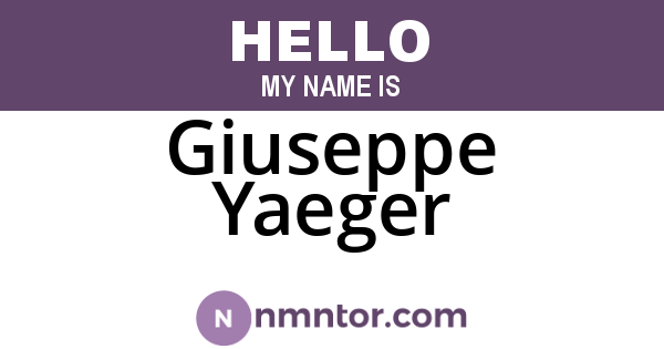 Giuseppe Yaeger