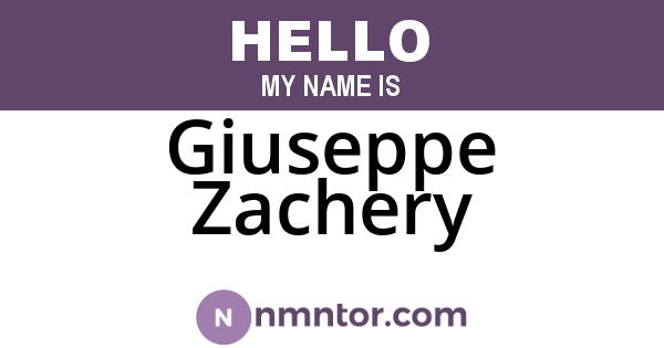 Giuseppe Zachery