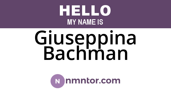 Giuseppina Bachman