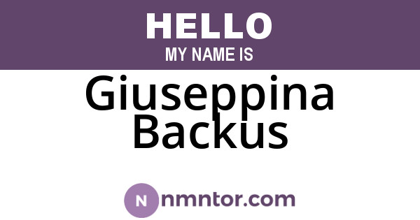 Giuseppina Backus