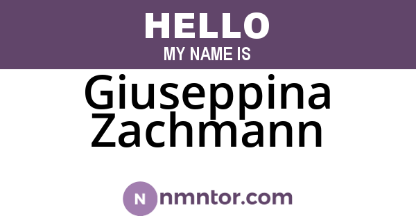 Giuseppina Zachmann