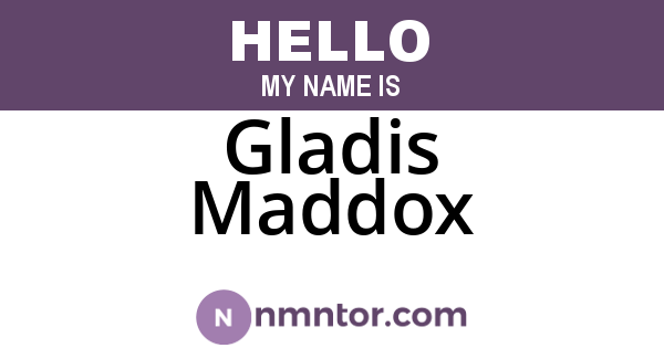Gladis Maddox