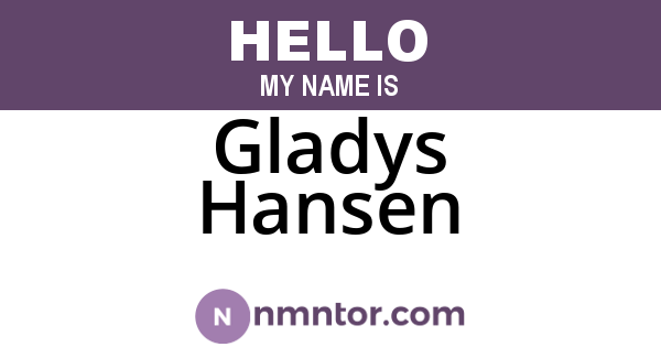 Gladys Hansen