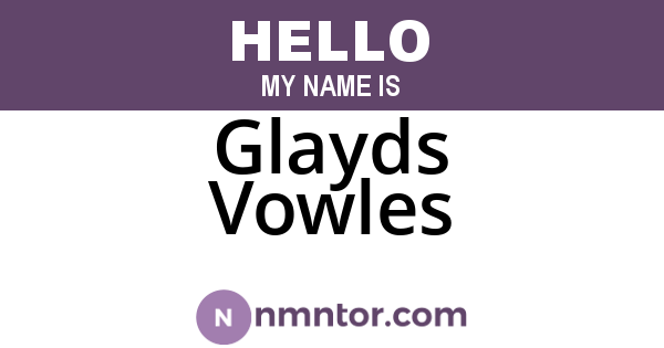 Glayds Vowles