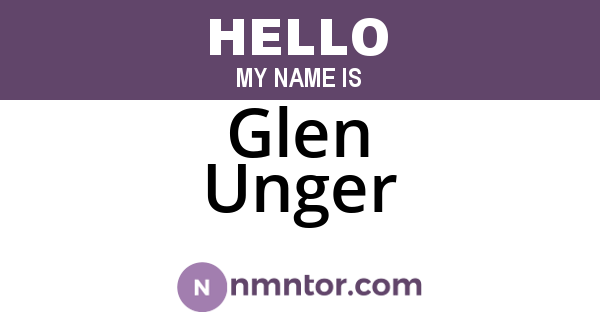 Glen Unger