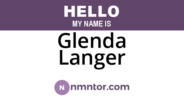 Glenda Langer