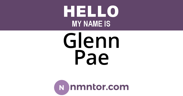 Glenn Pae