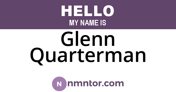 Glenn Quarterman