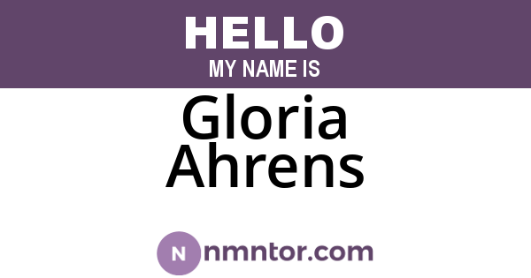Gloria Ahrens
