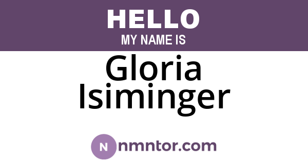 Gloria Isiminger