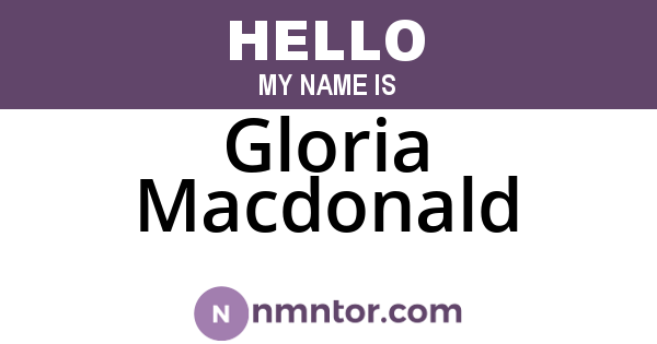 Gloria Macdonald
