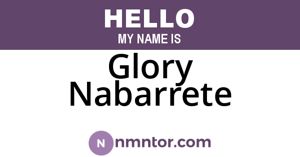 Glory Nabarrete