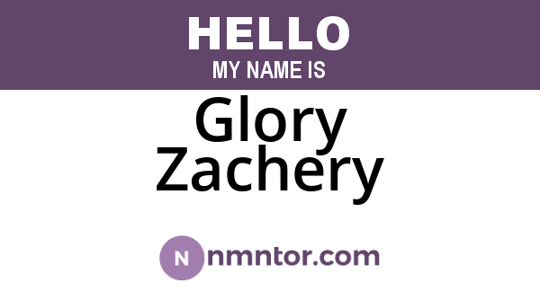 Glory Zachery