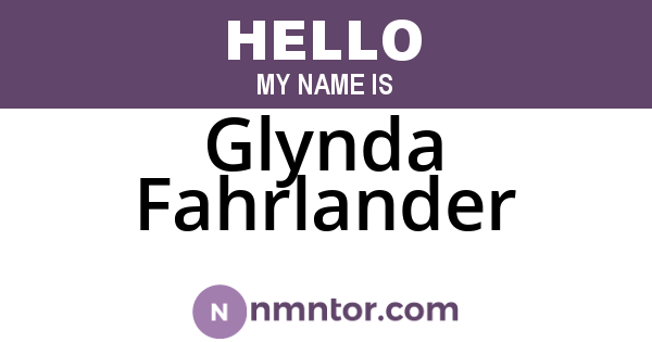 Glynda Fahrlander