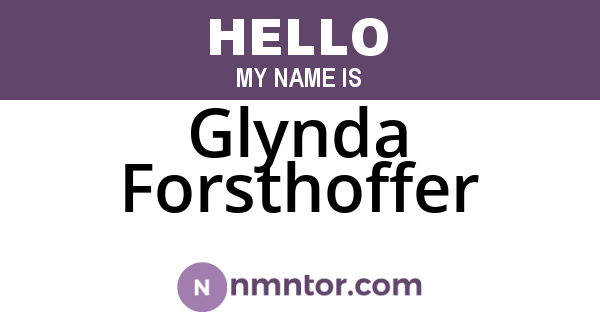 Glynda Forsthoffer