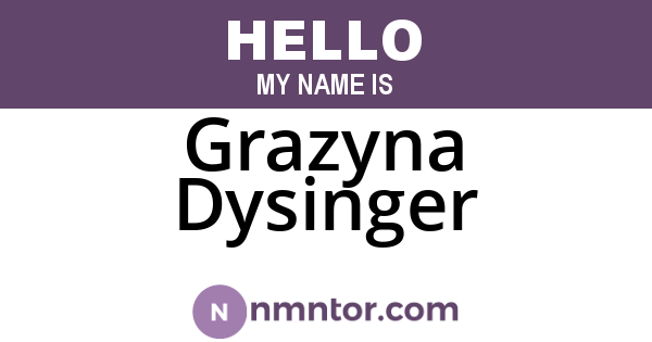 Grazyna Dysinger