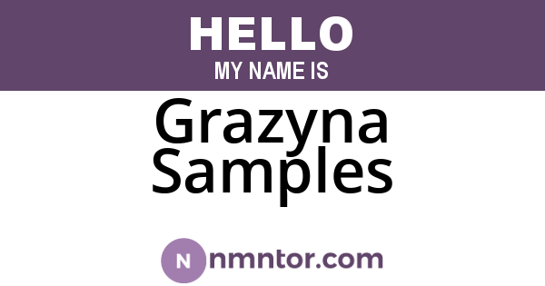 Grazyna Samples