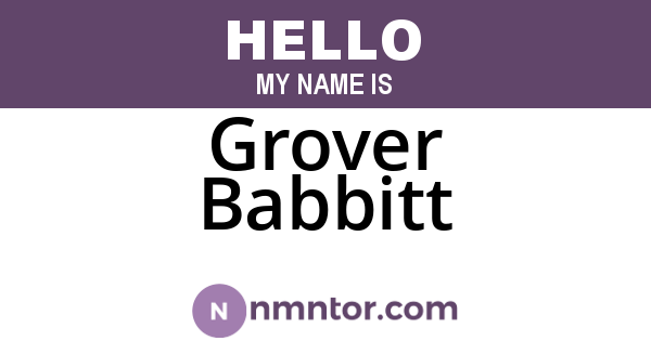 Grover Babbitt