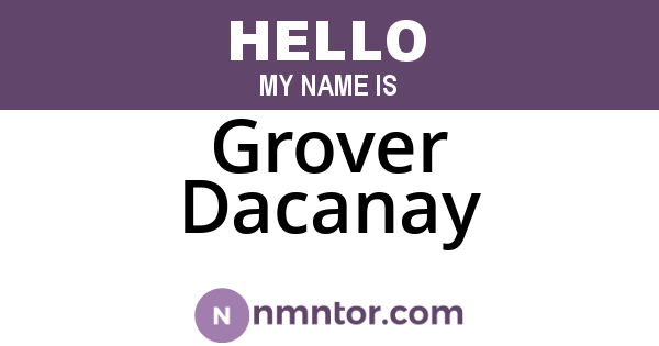 Grover Dacanay
