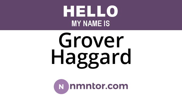 Grover Haggard