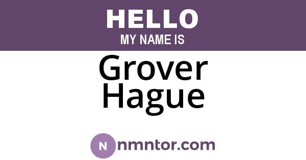 Grover Hague