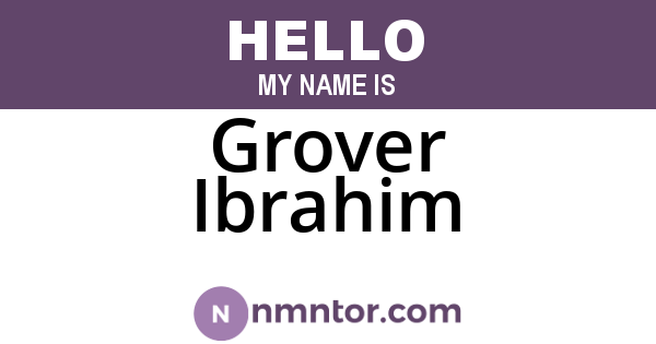 Grover Ibrahim