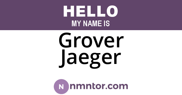 Grover Jaeger