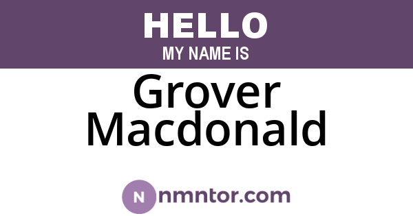 Grover Macdonald