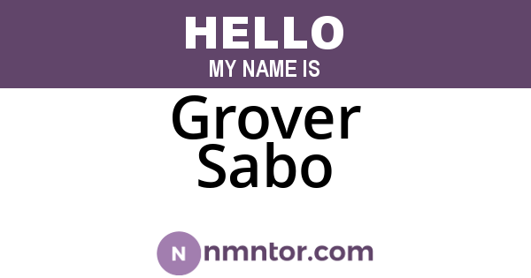 Grover Sabo