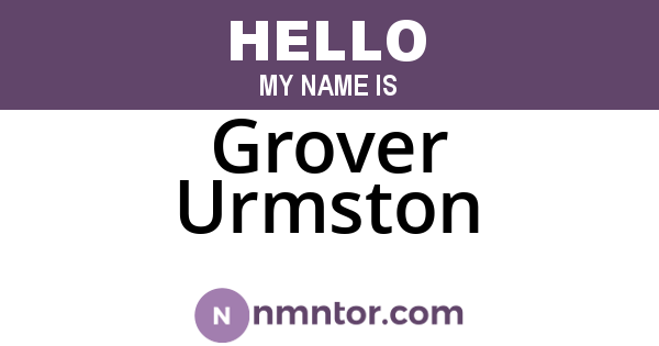 Grover Urmston