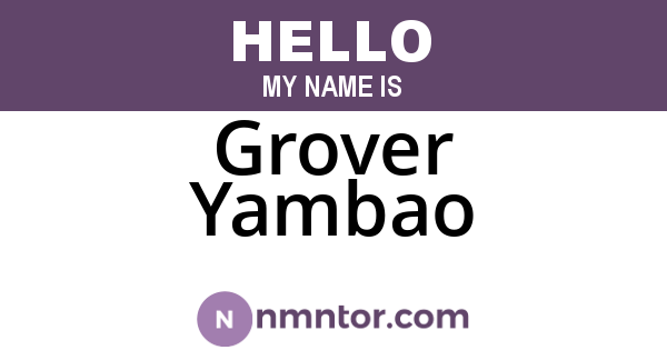 Grover Yambao