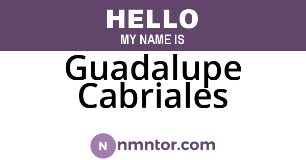 Guadalupe Cabriales