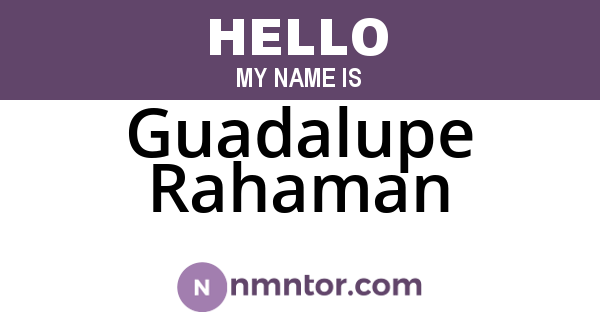 Guadalupe Rahaman
