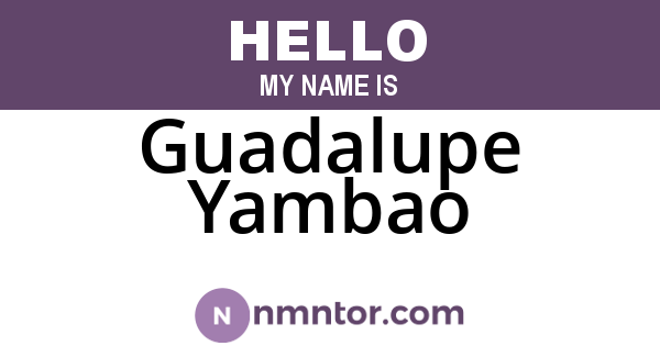Guadalupe Yambao