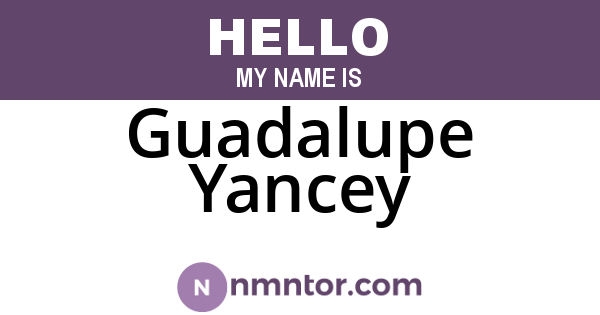 Guadalupe Yancey
