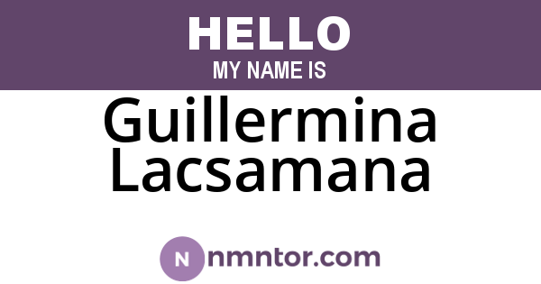 Guillermina Lacsamana