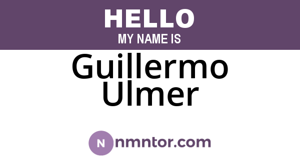 Guillermo Ulmer