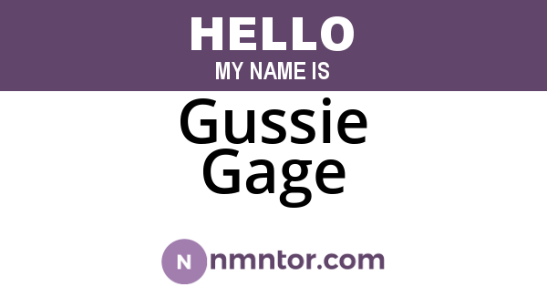 Gussie Gage