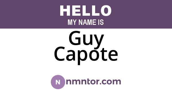 Guy Capote