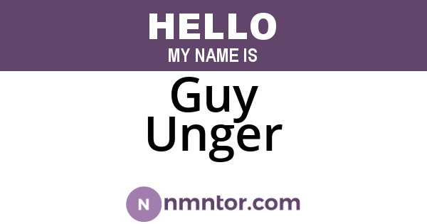Guy Unger