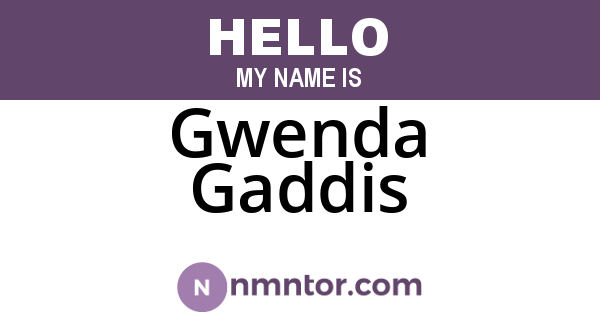 Gwenda Gaddis