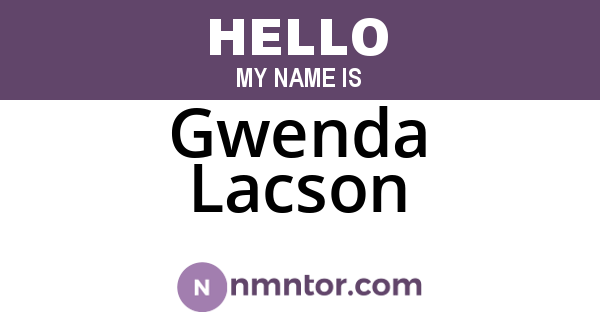 Gwenda Lacson
