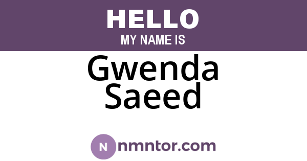 Gwenda Saeed