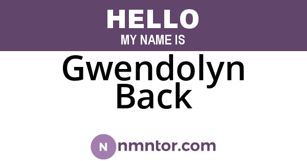 Gwendolyn Back