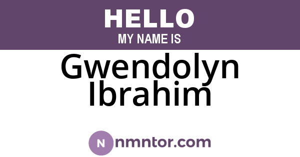 Gwendolyn Ibrahim