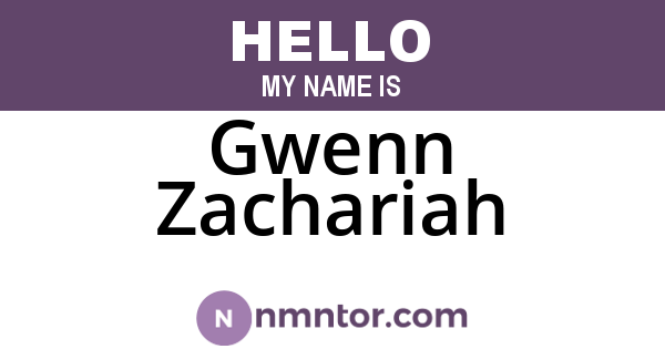 Gwenn Zachariah